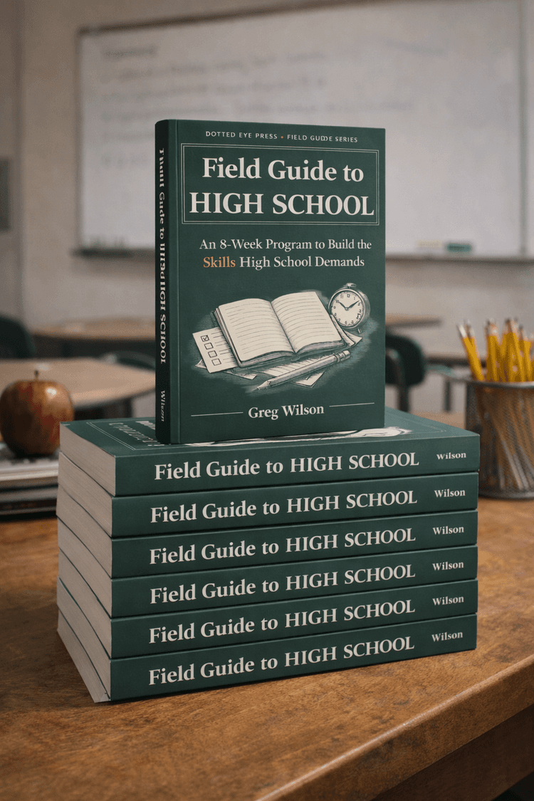 Field Guide to High School on a teacher's desk